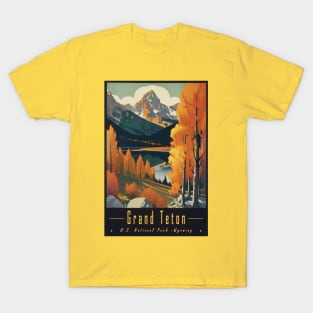 Grand Teton National Park Vintage Travel Poster T-Shirt